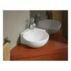 Corner Overcounter Or Wall Mount Bath Sink With Single Hole Drilling - White