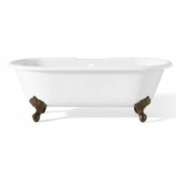 Regal Double Ended Cast Iron Clawfoot Tub - Rim Faucet Drillings
