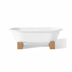 Regal Wooden Base Clawfoot Tub - Continuous Roll Rim - No Faucet Drillings -A&E BATH & SHOWER Shop 2129 ww fo 3