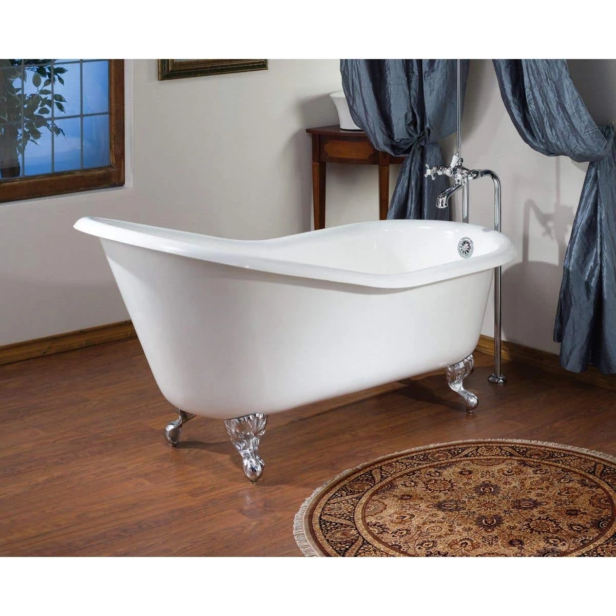 Cast Iron Slipper Clawfoot Tub - Continuous Rolled Rim - No Faucet Drillings 3 Cast Iron Slipper Clawfoot Tub - Continuous Rolled Rim - No Faucet Drillings