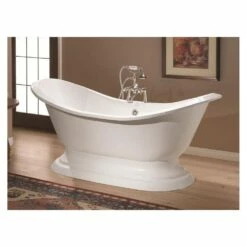 Regency Cast Iron Pedestal Bathtub - Rim Faucet Drillings