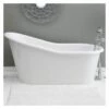 Dakota 68 Inch Cast Iron Slipper Bathtub - Continuous Rolled Rim - No Faucet Drillings - White