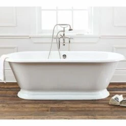 Sandringham 70 Inch Cast Iron Double Ended Pedestal Bathtub - Rim Faucet Drillings