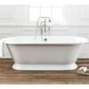 Sandringham 70 Inch Cast Iron Pedestal Bathtub - Continuous Rolled Rim - No Faucet Drillings - White -A&E BATH & SHOWER Shop 2163 WW