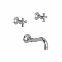 Jacobean Wall Mount Tub Faucet - Cross Handle