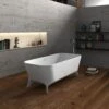 Palermo 71 Inch Solid Surface Double Ended Clawfoot Bathtub - No Faucet Drillings - Gloss White