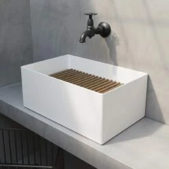 Porcelain Laundry Sink - 24 Inch -A&E BATH & SHOWER Shop 5484n life angle isl5csiuqcvwassp