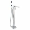 Square Free Standing Tub Filler With Hand Shower