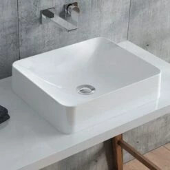 Martini Vessel Bathroom Sink - White