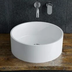 Bassini Vessel Bathroom Sink - White