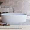 Coletta 71 Inch Freestanding Double Ended Solid Surface Bathtub -A&E BATH & SHOWER Shop COLETTA WHT