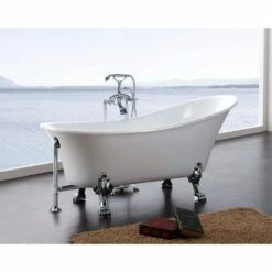 A&E BATH & SHOWER Dorya 69 Inch Acrylic Clawfoot Tub