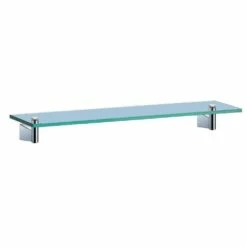 Bleu Collection 17 Inch Tempered Glass Bathroom Shelf