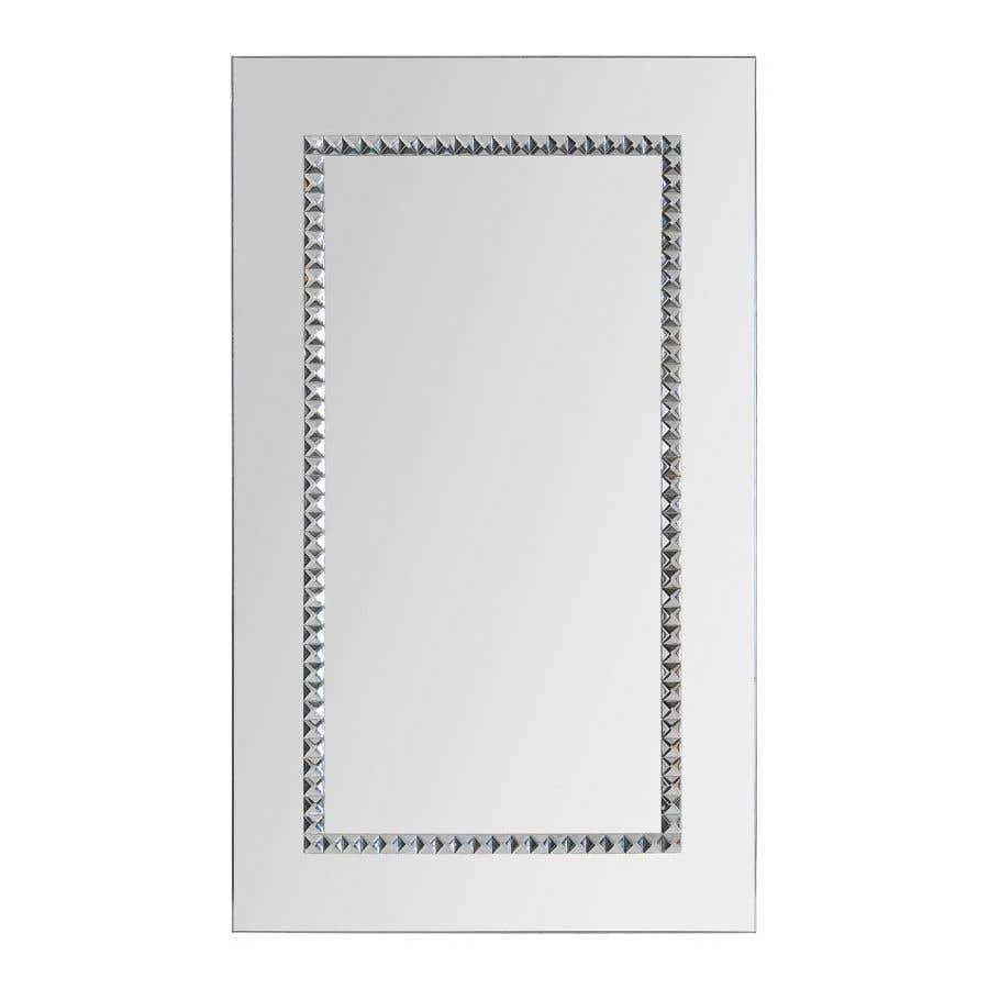 Embedded Jewels 40 Inch Rectangular Mirror - Chrome 3 Embedded Jewels 40 Inch Rectangular Mirror - Chrome