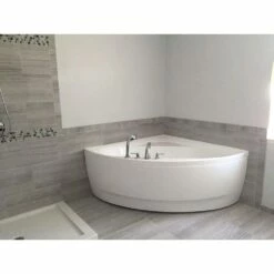 Olivia 55 Inch Acrylic Corner Bathtub - White
