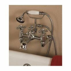 *Limited Quantity Available* Bathroom Wall Mount Clawfoot Tub Faucet With Handshower - 7 Inch Centers
