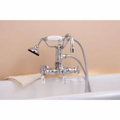 *Limited Quantity Available* Wall Mount Tub Faucet With Handshower - 3-3/8 Inch Centers