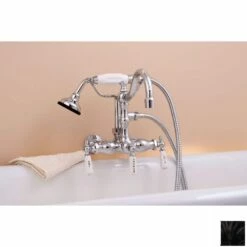 Wall Mount Tub Faucet With Handshower - 3-3/8 Inch Centers