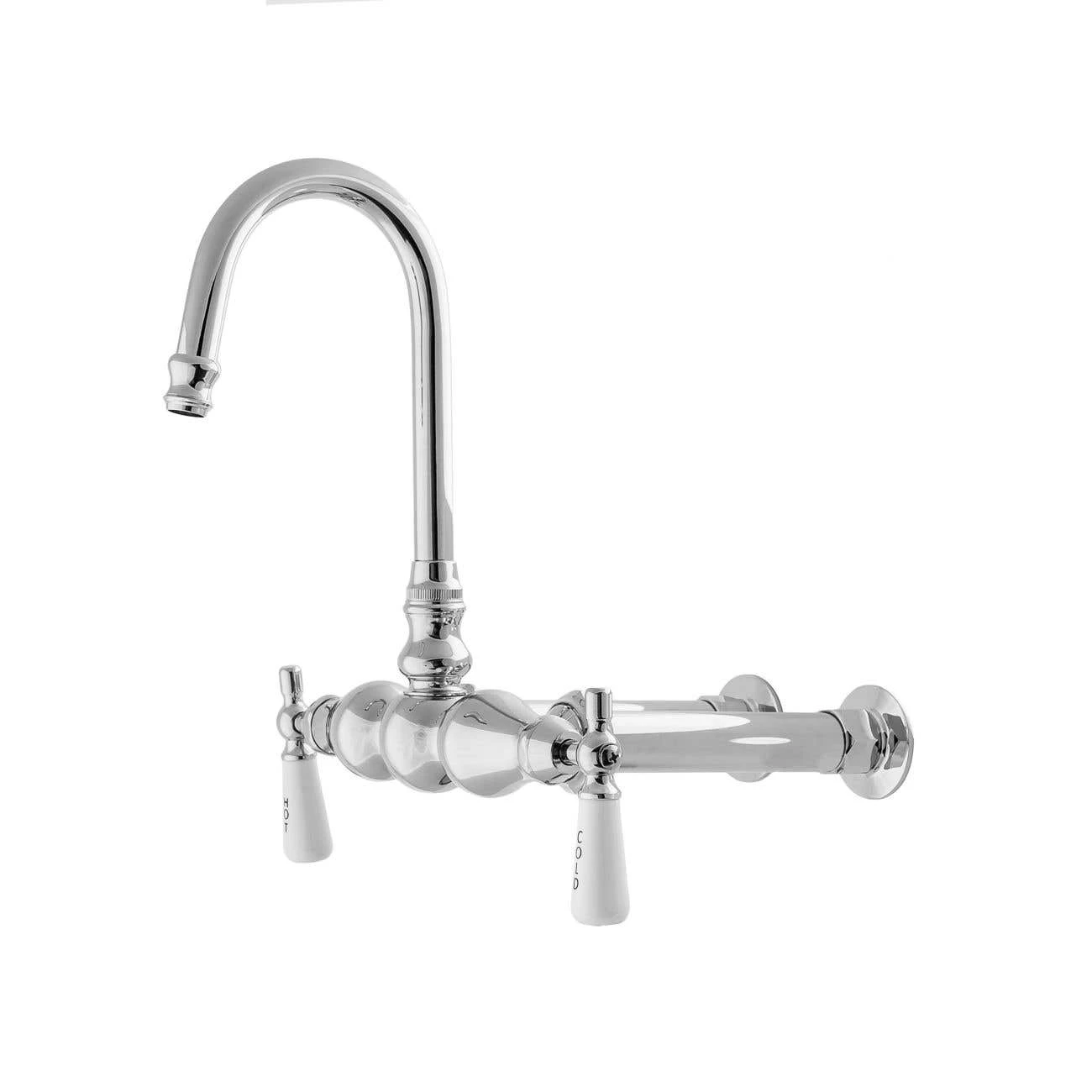 Bathroom Wall Mount Gooseneck Clawfoot Bathtub Faucet 4 Bathroom Wall Mount Gooseneck Clawfoot Bathtub Faucet - Image 2