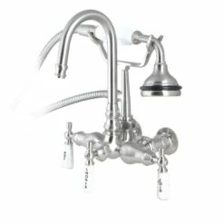 High Spout Gooseneck Wall Mount Clawfoot Tub Faucet