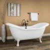 Serenity 72 Inch Acrylic Double Slipper Clawfoot Tub - No Faucet Drillings - Lion Paw Feet -A&E BATH & SHOWER Shop RMA72DS0LP