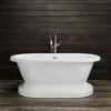 Mansfield Acrylic Double Ended Pedestal Tub - Continuous Roll Rim - No Faucet Drillings -A&E BATH & SHOWER Shop RMADE0WP S