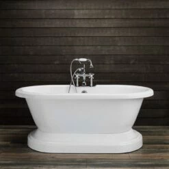 Mansfield Acrylic Double Ended Pedestal Tub - Rim Faucet Drillings