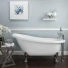 Charleston Acrylic Slipper Clawfoot Tub - Rim Faucet Drillings - Lion Paw Feet -A&E BATH & SHOWER Shop RMASL7WLP 2