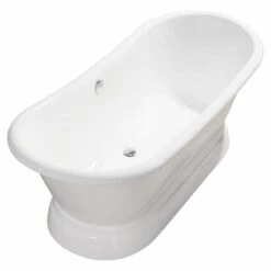 Riley Cast Iron Double Slipper Pedestal Tub - No Faucet Drillings -A&E BATH & SHOWER Shop RMPED0 2