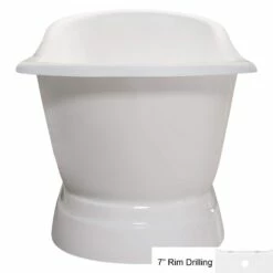 Riley Cast Iron Double Slipper Pedestal Tub - Rim Faucet Drillings -A&E BATH & SHOWER Shop RMPED7 3