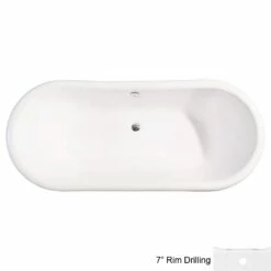 Riley Cast Iron Double Slipper Pedestal Tub - Rim Faucet Drillings -A&E BATH & SHOWER Shop RMPED7 4