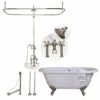 Windsor 60 Inch Acrylic Double Ended Tub & Shower Package - White / Chrome Feet & Fixtures
