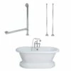 Mansfield 60 Inch Acrylic Double Ended Pedestal Tub Package - White / Chrome Fixtures -A&E BATH & SHOWER Shop SAVINGSPACKAGE DE60P C