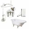Heritage 54 Inch Cast Iron Clawfoot Tub And Shower Package - White / Chrome Feet & Fixtures -A&E BATH & SHOWER Shop SAVINGSPACKAGE4