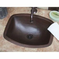 Classic Flat Sided 17 Inch Bath Sink - Antique
