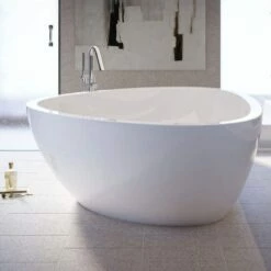 Trinity Acrylic 68 Inch Freestanding Bathtub - High Gloss White