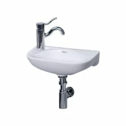 Small Wall Mount Sink - Left Side Single Faucet Drilling