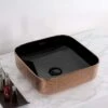 Isabella Plus Square Above Mount Basin - Black / Rose Gold Embossed Exterior -A&E BATH & SHOWER Shop WH71303 F24