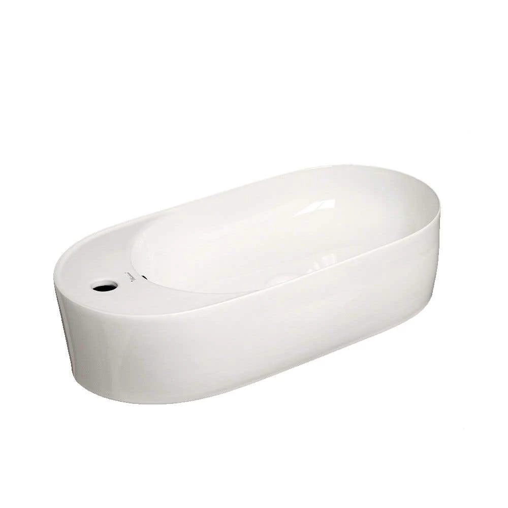 Isabella Collection Oval Above Mount Basin With Integrated Bowl - White 3 Isabella Collection Oval Above Mount Basin With Integrated Bowl - White