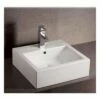 Isabella Collection Square Wall Mount Sink With Overflow - Single Faucet Drilling - White -A&E BATH & SHOWER Shop WHKN1059 W
