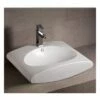 Isabella Collection Rectangular Vessel Sink With Integrated Oval Bowl - White