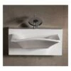 Isabella Collection Rectangular Vessel Sink With Integrated Rectangular Bowl - No Overflow - White -A&E BATH & SHOWER Shop WHKN1114A W