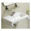 Isabella Collection Rectangular Wall Mount Basin With Overflow - Single Faucet Hole - White