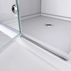 DreamLine Aqua Fold 56-60 In. W X 30 In. D X 58 In. H Frameless Bi-Fold Tub Door With Return Panel - Chrome -A&E BATH & SHOWER Shop aqua fold shower door guide rail 01 v1hsmdw0sbrc89pe 1