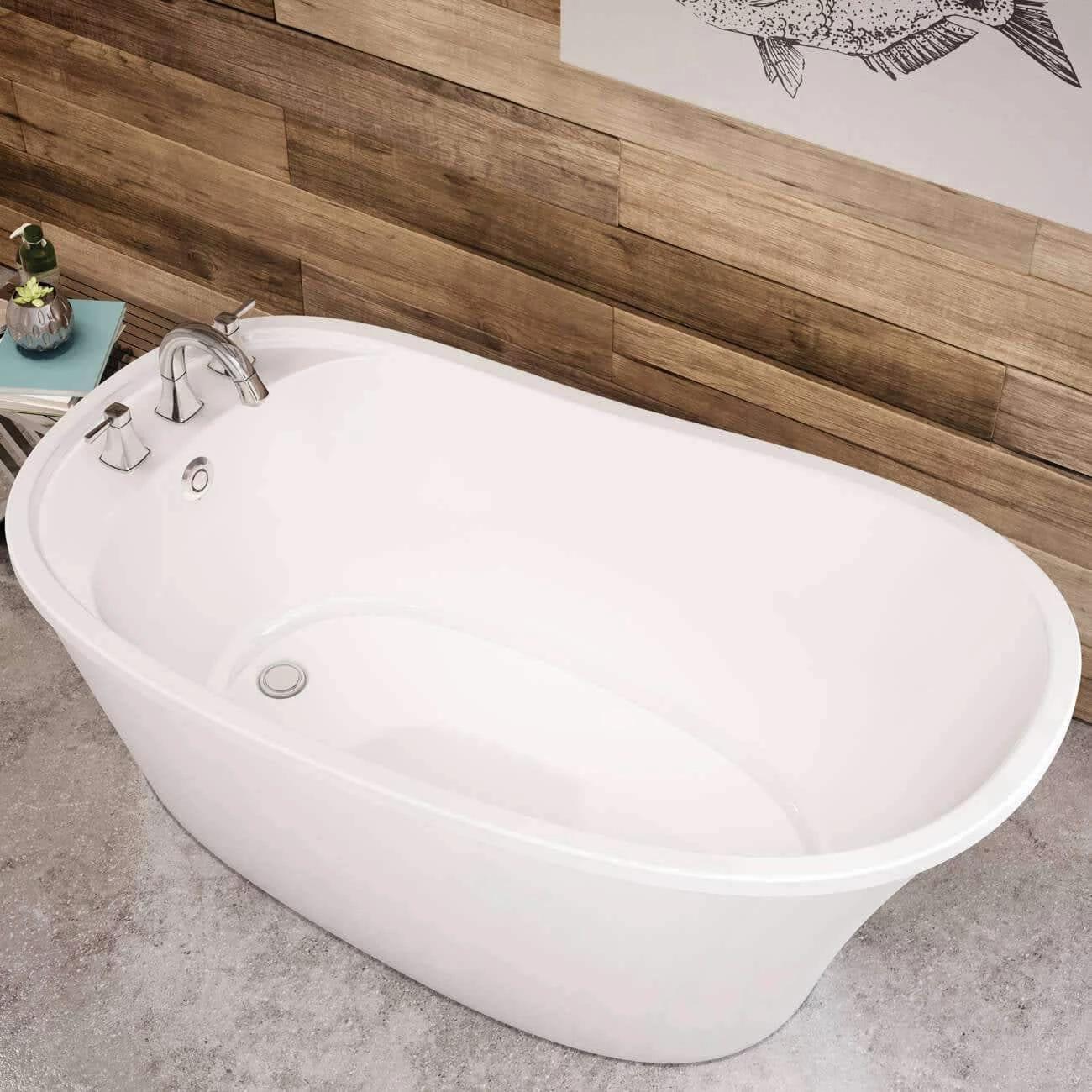 Ariosa 60 Inch Slipper Freestanding Bathtub - White 4 Ariosa 60 Inch Slipper Freestanding Bathtub - White - Image 2
