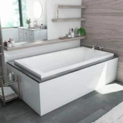 Ascot III 72 Inch Acrylic Drop-in Universal Drain Bathtub - White