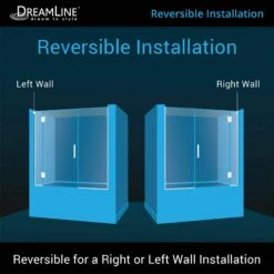 DreamLine Unidoor-X 58-58 1/2 In. W X 58 In. H Frameless Hinged Tub Door -A&E BATH & SHOWER Shop aunidoor x tub reversible installation 212dnl4qo9rwv8mj