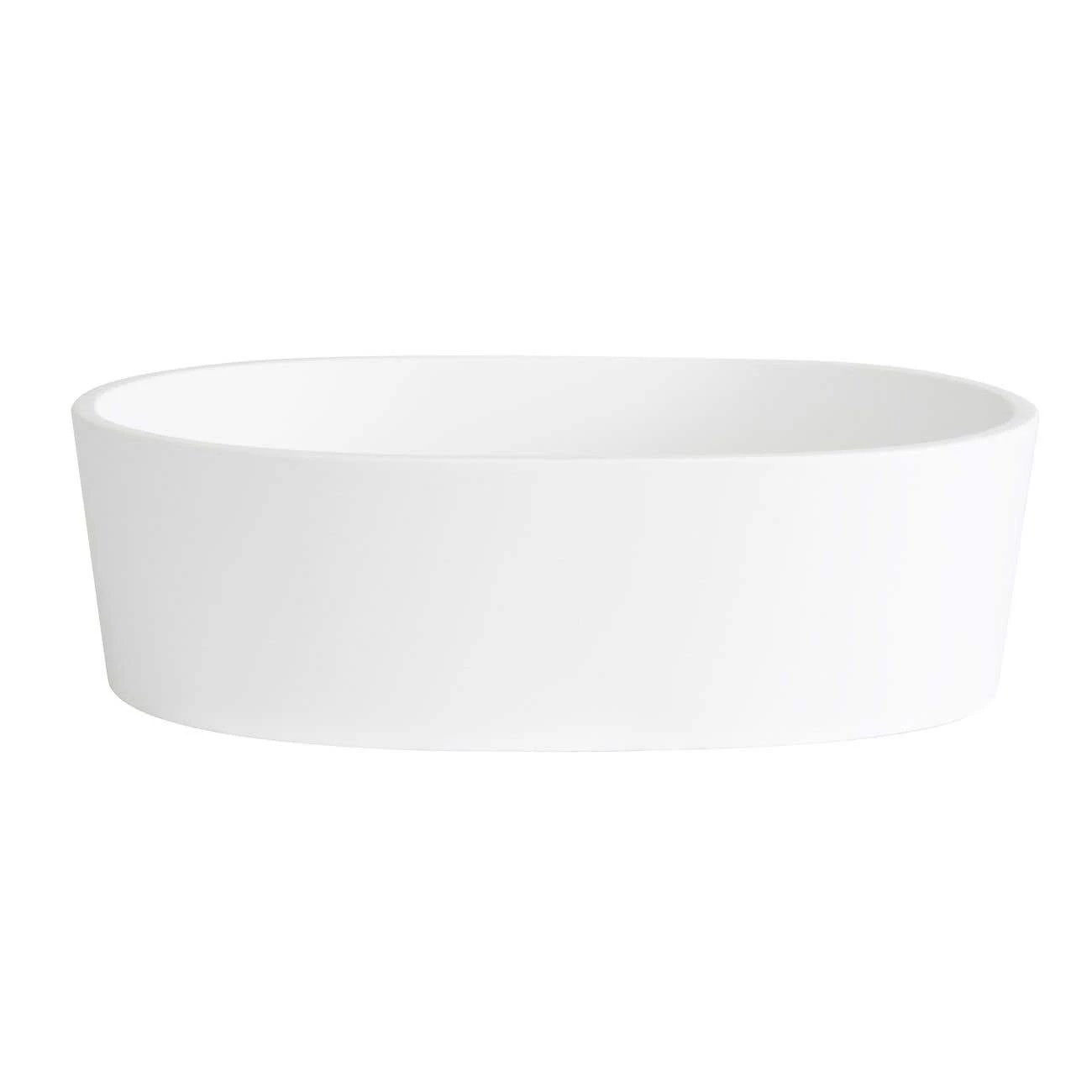 Solano Resin Oval Vessel Bathroom Sink - Matte White 6 Solano Resin Oval Vessel Bathroom Sink - Matte White - Image 4