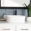 Solano Resin Oval Vessel Bathroom Sink - Matte White -A&E BATH & SHOWER Shop bb1sink mw life