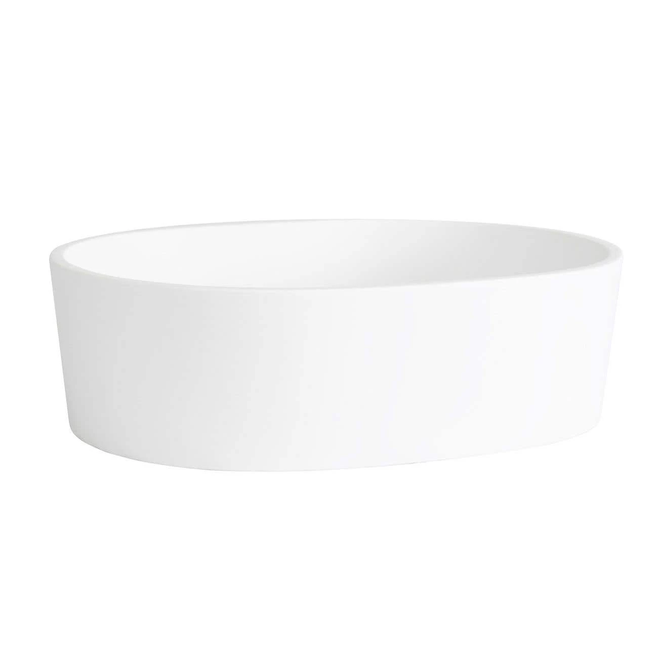 Solano Resin Oval Vessel Bathroom Sink - Matte White 7 Solano Resin Oval Vessel Bathroom Sink - Matte White - Image 5